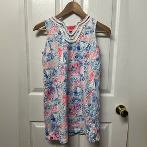 Colorful Sleeveless Dress with Nautical Fireworks Print